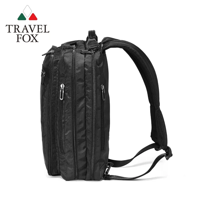 【TRAVEL FOX 旅狐】TRAVEL FOX 旅狐 男包 4Way高機能多夾層後背包/側背包/肩背包/筆電包(TB818-01 黑)