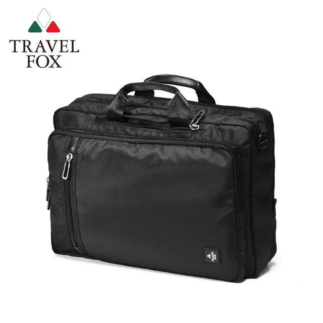 【TRAVEL FOX 旅狐】TRAVEL FOX 旅狐 男包 4Way高機能多夾層後背包/側背包/肩背包/筆電包(TB818-01 黑)