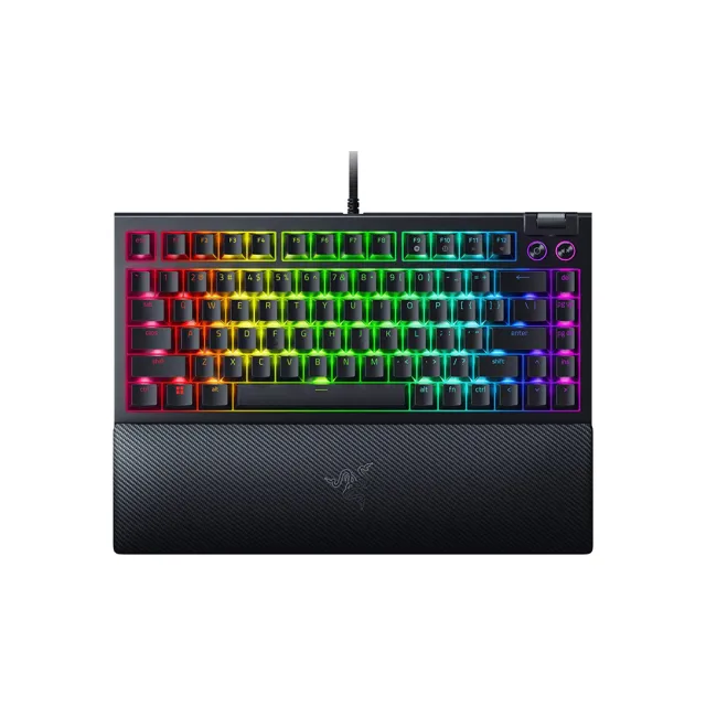 【Razer 雷蛇】BlackWidow V4 75% 黑寡婦蜘幻彩版有線電競鍵盤/英文(機械軸/觸感式)