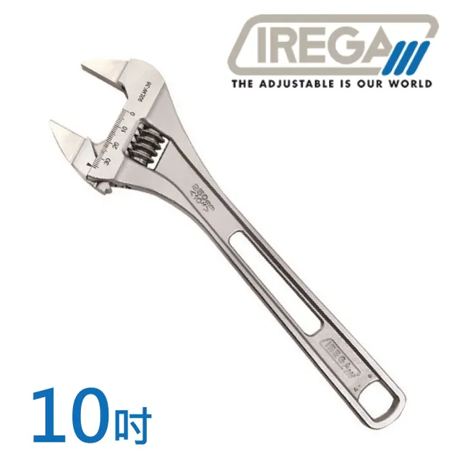 【IREGA】輕量型超薄大開口活動板手-10吋(92LW36-250)