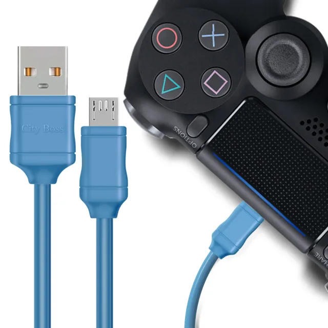 【City 2入裝】for Micro to USB-A 充電傳輸線 300CM(for SONY PS4 無線遊戲手把/遙控手把)