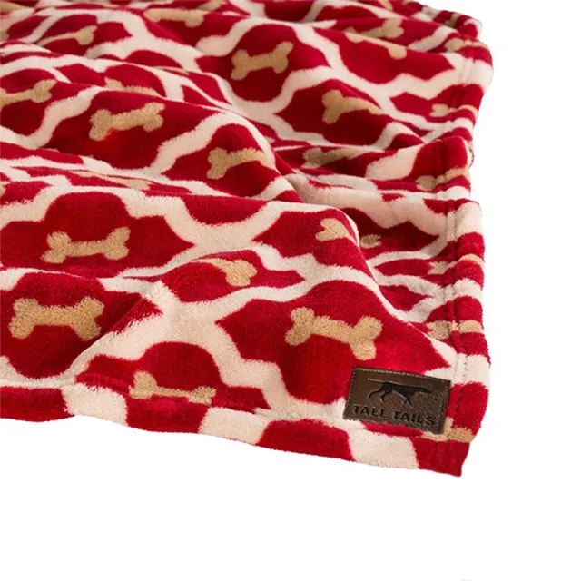 【LUCY’S MOUNTAIN】TALL TAILS 狗骨頭寵物毛毯 XL(寵物毯 寵物毯子 寵物被子 寵物毛毯 保暖毛毯)