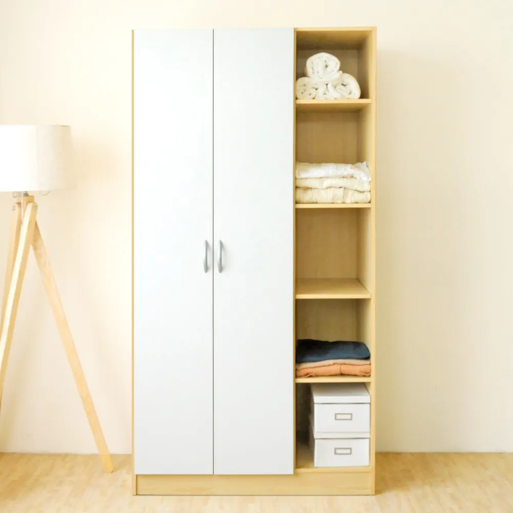 【HOPMA】白色美背雙色新美學衣櫃 台灣製造 衣櫥 臥室收納 大容量置物
