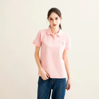 【Arnold Palmer 雨傘】女裝-左胸線條品牌LOGO刺繡POLO衫(粉色)