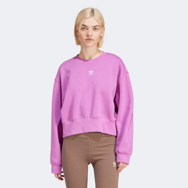 adidas 愛迪達 上衣 女款 長袖上衣 大學T 運動 亞規 SWEATSHIRT OR 粉 IR5975