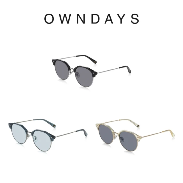 OWNDAYSOWNDAYS 時尚金屬眉型膠框墨鏡(SUN1066T-2S)