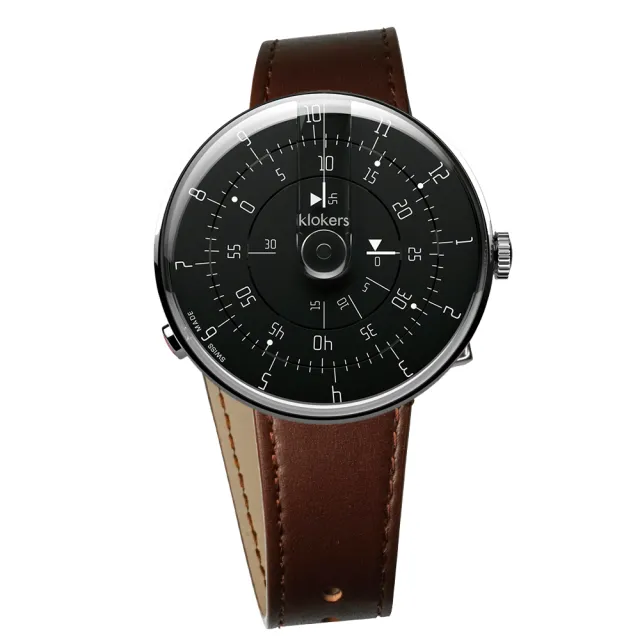 【klokers 庫克】KLOK-01-M2 極簡黑色錶頭+單圈皮革錶帶
