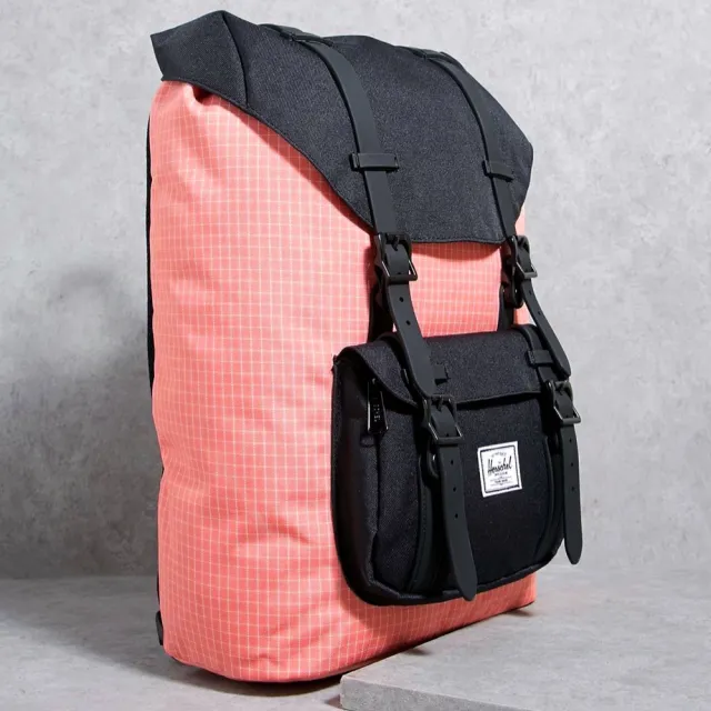 【Herschel】Little America 中型 黑色 草莓粉色 磁扣 橡膠帶 厚筆電夾層 大容量 帆布 背包 後背包