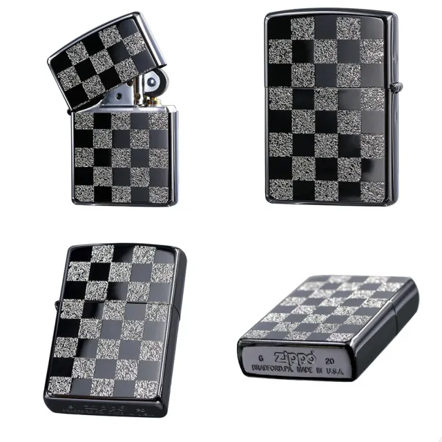 【Zippo官方直營】西洋棋盤-黑銀+亮銀-防風打火機(美國防風打火機)