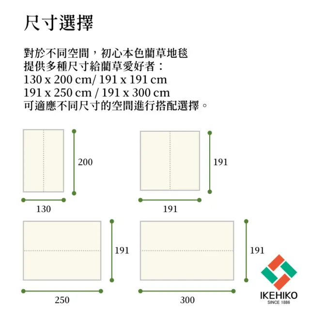 【IKEHIKO】初心本色藺草地毯 191×300cm 嚴選無染製天然藺草 純淨