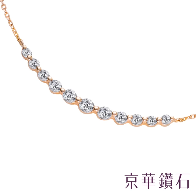 【Emperor Diamond 京華鑽石】18K玫瑰金 共0.50克拉 鑽石項鍊 純真(微笑項鍊)