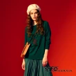 【KERAIA 克萊亞】少女的獨白釦飾薄針織上衣(墨綠色)