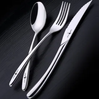 【挪威森林】頂級316不鏽鋼牛排刀叉子湯匙三件式x2組(316不銹鋼西餐餐具)