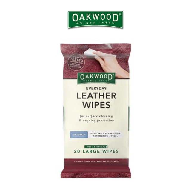 【OAKWOOD】日常皮革濕巾20張(170x300 mm)