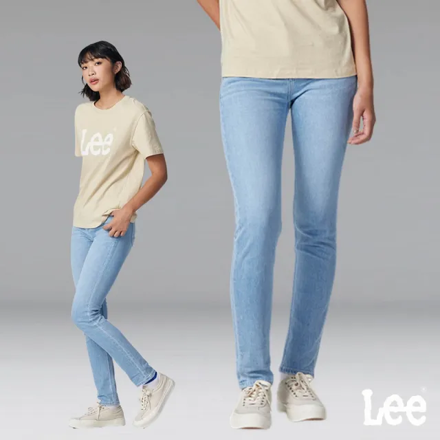 【Lee】女裝 牛仔褲 / 涼感 409 中腰合身小直筒 淺藍洗水 / Jade Fusion 系列(LB317036600)
