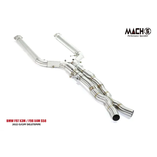 Mach5 BMW F97 X3M／F98 X4M 高流量帶三元催化排氣管(M Competion S58 3.0T)