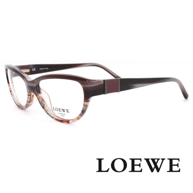 LOEWE 羅威 小清新LOGO款-微圓框光學眼鏡(紋路款 - VLW755-0AEP)