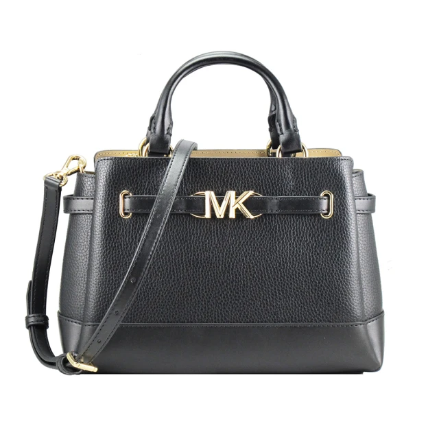 Michael Kors REED新款LOGO皮革手提/斜背/肩背包(黑)