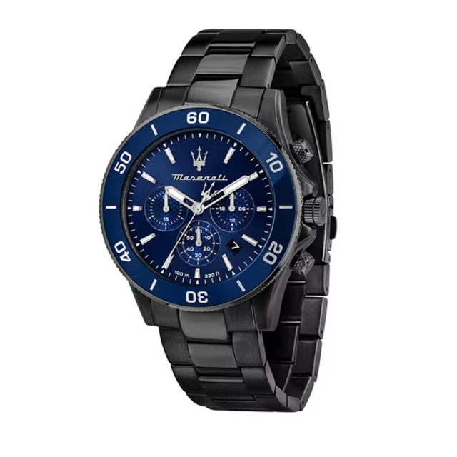 MASERATI 瑪莎拉蒂 COMPETIZIONE賽道競馳計時腕錶-槍灰X藍(R8873600005)