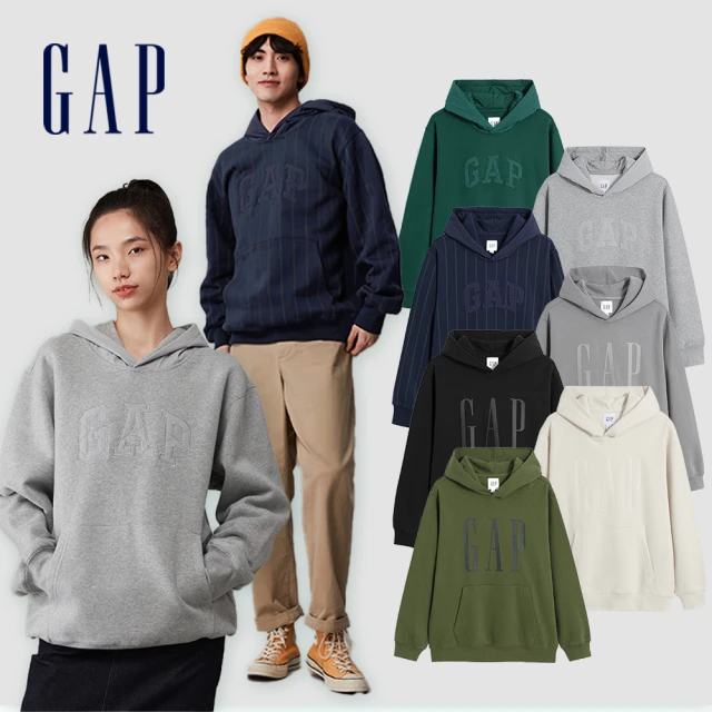 GAP 男裝 Logo鬆緊褲-灰褐色(837444)評價推薦