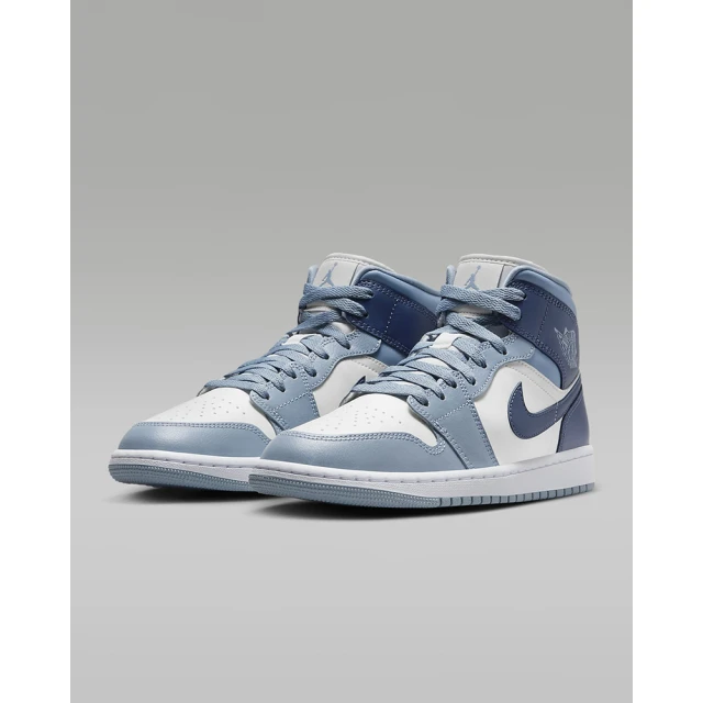 NIKE 耐吉 休閒 籃球鞋 運動鞋 WMNS AIR JORDAN 1 MID 女鞋 藍(BQ6472140)