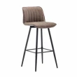 【E-home】Jada捷達直紋個性工業吧台椅-坐高74cm 2色可選(高腳椅 網美 工業風 酒吧椅)