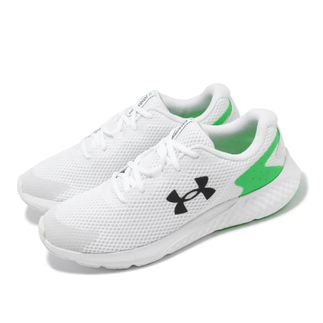 UNDER ARMOUR 慢跑鞋 Charged Rogue 3 Reflect 男鞋 白 綠 透氣 回彈 路跑 訓練 運動鞋 UA(3025525101)