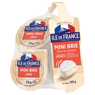 【ILE DE FRANCE 法蘭希】法國 迷你布里乾酪 25gx5顆(BRIE 布利白黴起司 乳酪)