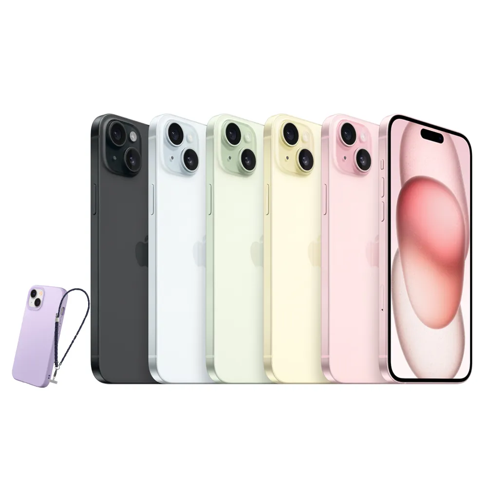 【Apple】iPhone 15 Plus(256G/6.7吋)(犀牛盾防摔殼+掛繩組)