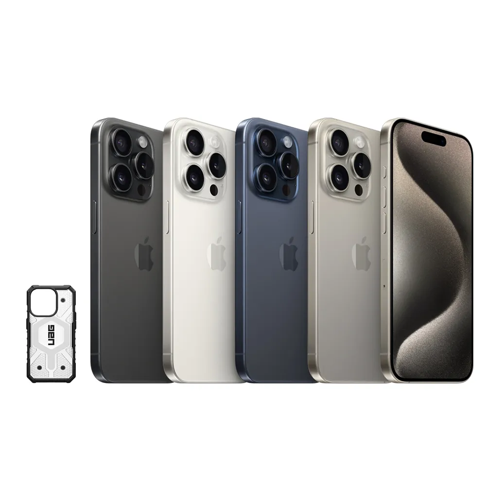【Apple】iPhone 15 Pro(128G/6.1吋)(UAG磁吸軍規透明殼組)