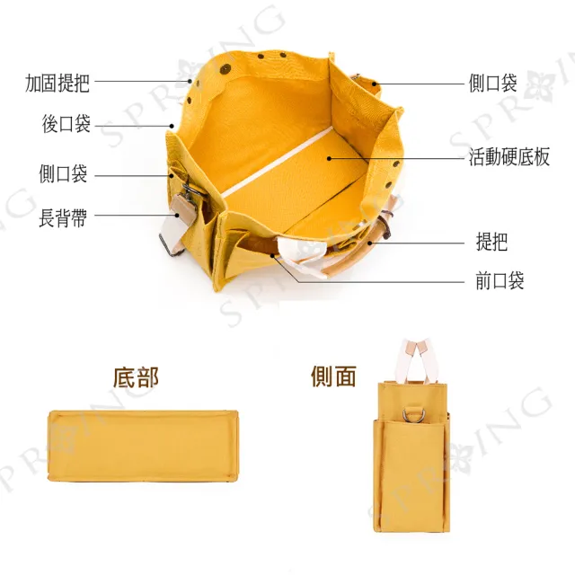 【SPRING】日式簡約文青帆布大方包手提包斜背包-多色(文青風日式帆布手提包斜背包)