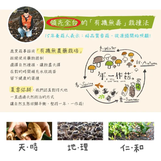 【鹿窯菇事】無農藥乾冬菇(尺寸2L-200g 袋裝)