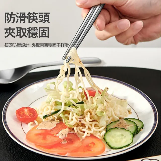 【Kyhome】316不鏽鋼便攜餐具 卡通DIY戶外野餐餐具 學生餐具 兩件組(筷子/勺子)