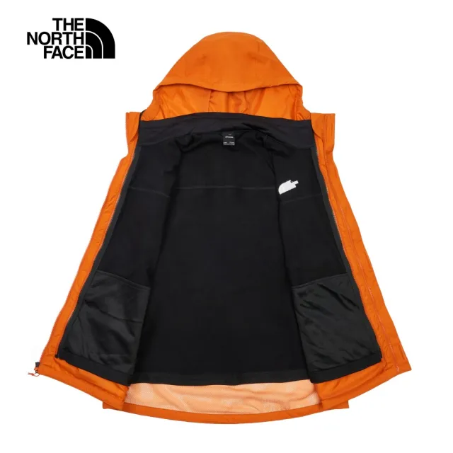 【The North Face 官方旗艦】北面男款橘色防水透氣舒適保暖連帽三合一外套｜89B1RMI(內搭抓絨款)