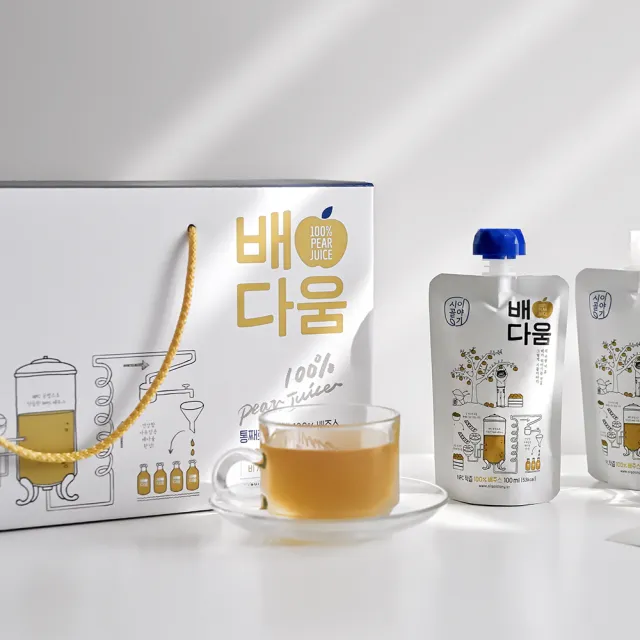 【韓味不二】韓國原裝 100%水梨汁100ml*20入禮盒X1盒(送禮推薦/節日禮盒/春節禮盒/節慶送禮)