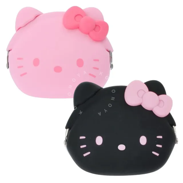 【小禮堂】Hello Kitty 矽膠扣型零錢包 p+g design - 大臉款(平輸品)