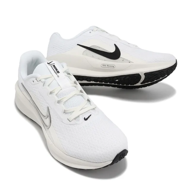 【NIKE 耐吉】慢跑鞋 Downshifter 13 白 銀 黑 女鞋 基本款 運動鞋(FD6476-100)