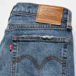 【LEVIS 官方旗艦】女款 Wedgie高腰修身直筒牛仔長褲 / 淺藍破壞加工 / 及踝款 熱賣單品 34964-0205