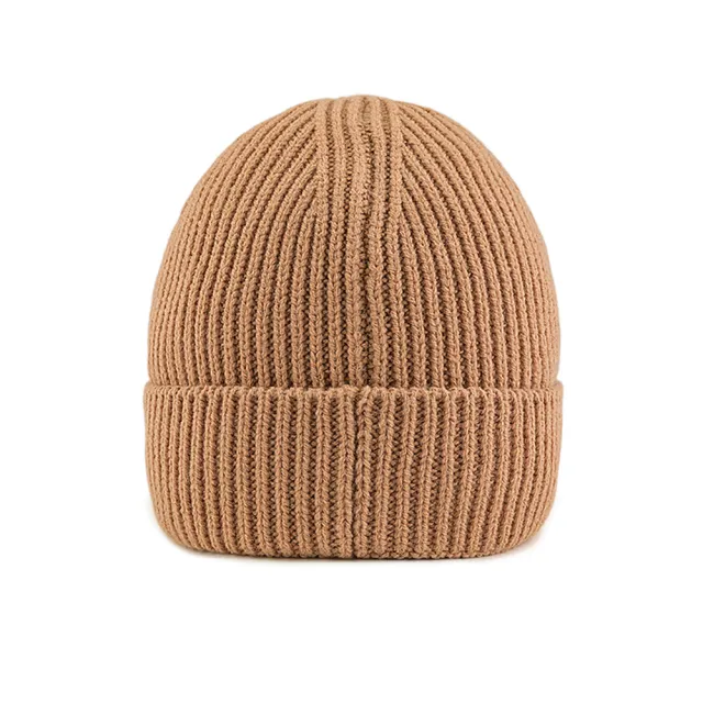 【The North Face】TNF 保暖帽  LOGO布標 針織毛帽 TNF LOGO BOX CUFFED BEANIE 男女 卡其(NF0A3FJXLK5)