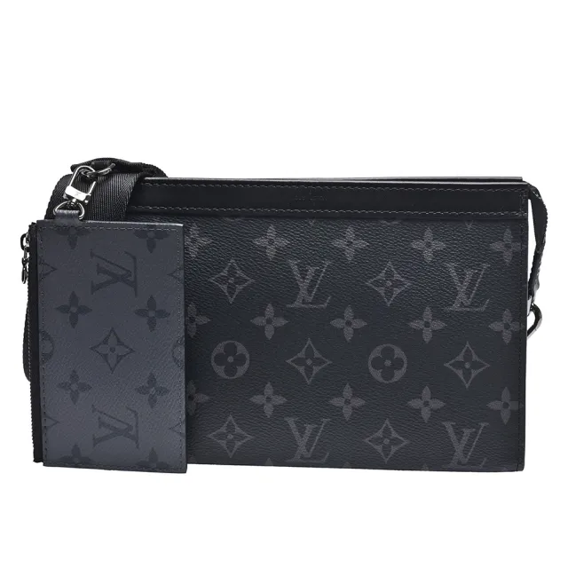 【Louis Vuitton 路易威登】M81124 GASTON系列經典Eclipse印花帆布手拿/斜背包