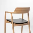 【北歐櫥窗】Maruni Hiroshima High 廣島扶手椅(櫸木、黑色皮革座墊)