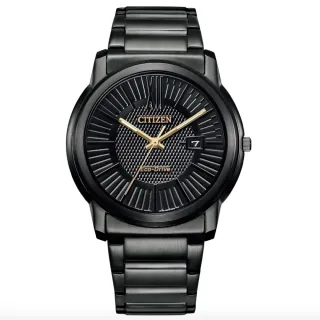 【CITIZEN 星辰】PAIR 光動能時尚簡約潮男腕錶-黑面 鋼帶42mm(AW1217-83E 情侶錶 對錶 男錶)