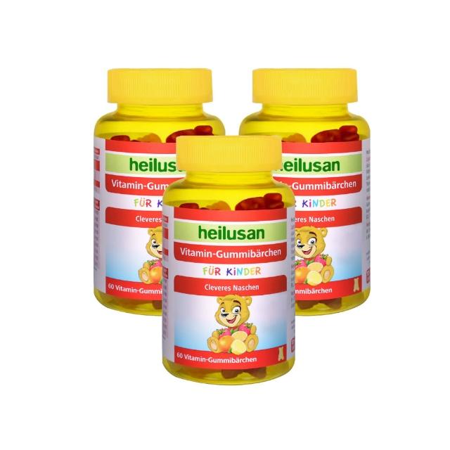 【Heilusan 好立善】維他命小熊軟糖60顆3入組(含水果濃縮汁.QQ口感.取代零食)
