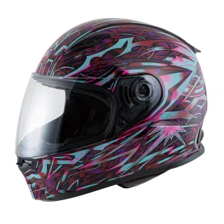 【SOL】SF-2M 賽博龐克 黑 /紫粉 全罩式安全帽 FF-49(內襯│鏡片│小鼻罩│輕量化)