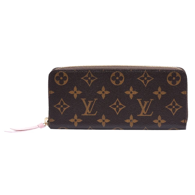 【Louis Vuitton 路易威登】M61298 Clemence拉鏈長夾(玫粉)