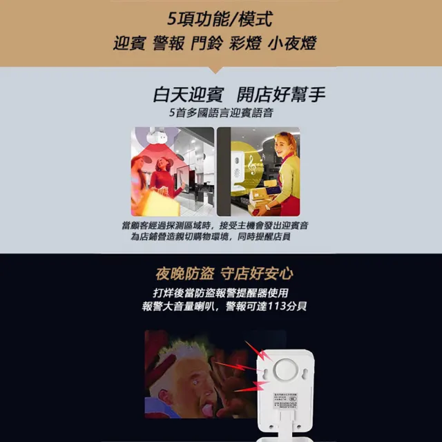 【AMITOF】迎賓電鈴 感應電鈴 感應門鈴 分體式感應門鈴 紅外線感應鈴 主機+感應器 主機+門磁