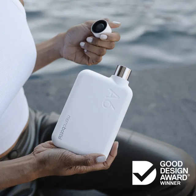 【北歐櫥窗】memobottle A6 不鏽鋼薄型輕旅水瓶(白)