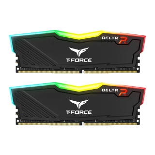 【Team 十銓】T-FORCE DELTA RGB 炫光 DDR4 3200 32GB 16Gx2 CL16 黑色 桌上型超頻記憶體