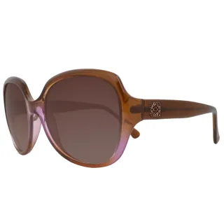 【LOEWE 羅威】簡約百搭款 街頭時尚大框太陽眼鏡(透明咖啡/透明紫 SLW775-0AFZ)