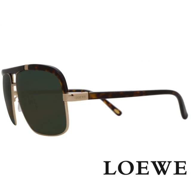 LOEWE 羅威 限量款華麗金雕太陽眼鏡(墨綠/金 SLW8